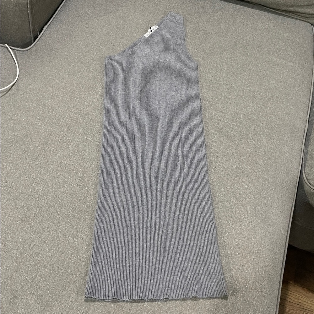 Zara One Shoulder Mini Ribbed Dress - Picture 4 of 10